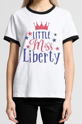 Little Miss Liberty Ringer Tee