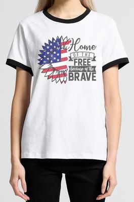 Home Of The Brave Ringer Tee