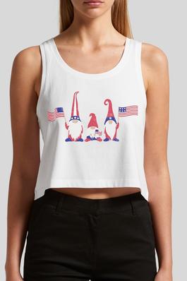 4th Of July Gnomes Cropped Tank