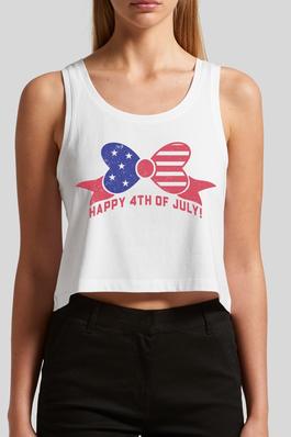 Happy 4th Of July Bow Cropped Tank
