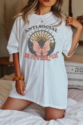 AntiSocial Butterfly Comfort Colors Graphic Tee