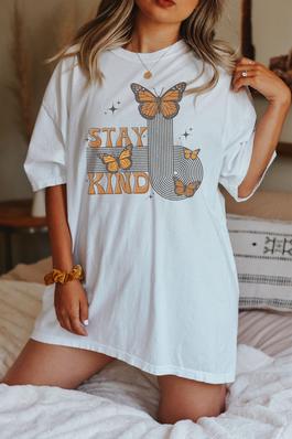Stay Kind Butterfly Comfort Colors Graphic Tee