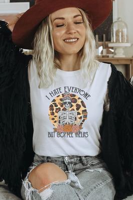 Hate Everyone But Coffee Helps  Graphic Tee