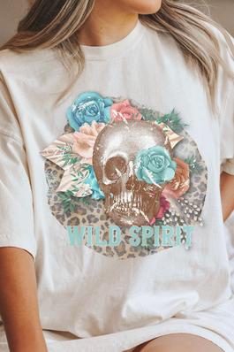 Wild Spirit Skull Comfort Colors Graphic Tee