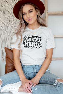 Country Mama Cowhide Graphic Tee