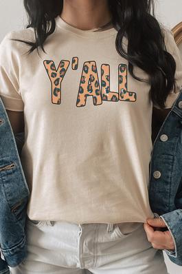 Y'all Leopard Graphic Tee