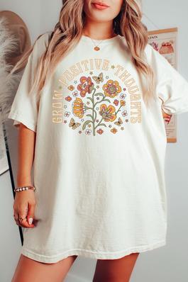 Grow Positive Thoughts Comfort Colors Graphic Tee