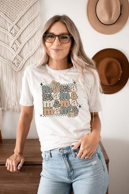 Mama Floral Leopard Graphic Tee