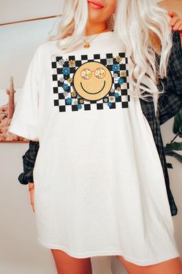 Smiley Floral Comfort Colors Graphic Tee