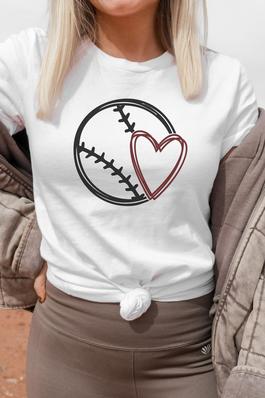 Baseball Heart Graphic Tee