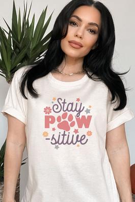 Stay Pawsitive Graphic Tee
