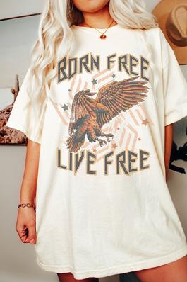 Born Free Live Plus Size Comfort Color Graphic Tee