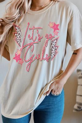Let's Go Girls Plus Size Comfort Color Graphic Tee