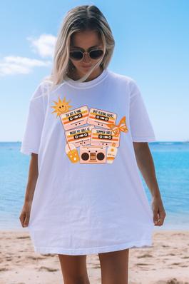 Summer Tunes Plus Size Comfort Colors Graphic Tee