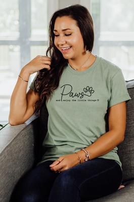 Paws and Enjoy the Little Things Graphic Tee