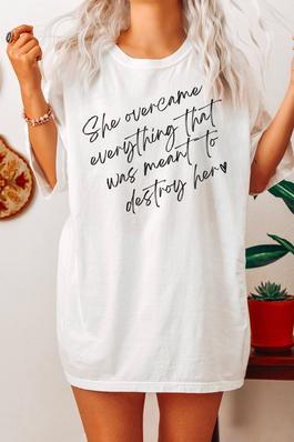 She Overcame Everything Comfort Colors Graphic Tee