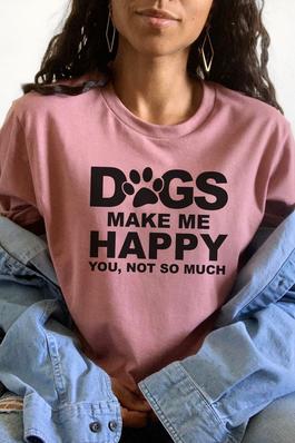 Dogs Make Me Happy Graphic Tee