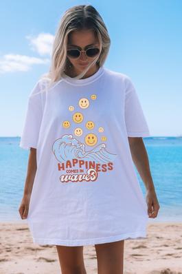 Happiness Comes in Waves Comfort Colors Tee