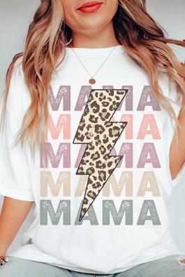 Mama Stacked Cheetah Comfort Colors Graphic Tee