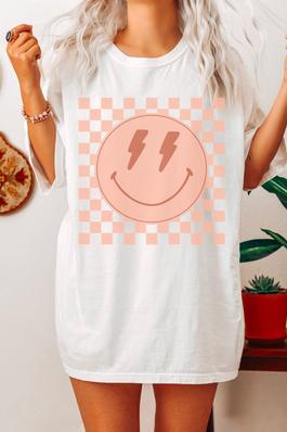 Checker Smile Comfort Colors Graphic Tee