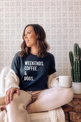 Weekends Coffee Dogs Graphic Tee