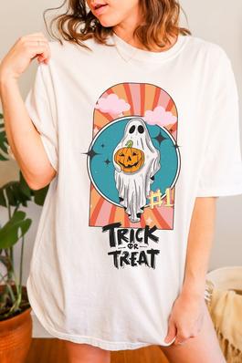 Trick or Treat Ghost Comfort Colors Tee