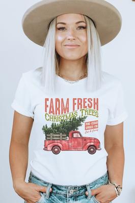 Christmas Trees Vintage Truck Graphic Tee