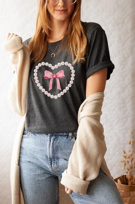 Preppy Bow Pearl Graphic Tee