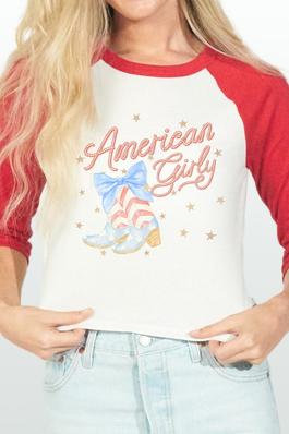 American Girly Baseball Tee