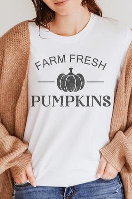 Minimalist Farm Fresh Pumpkins Graphic Tee