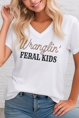 Wrangling Feral Kids,  Unisex V Neck T-Shirt