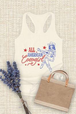 All American Cowgirl,  PLUS Women  Racerback Tank 