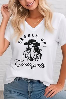  Saddle Up Cowgirls,  Unisex  V Neck T-Shirt