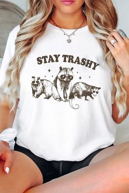 Stay Trashy , PLUS UNISEX Round Neck T-Shirt