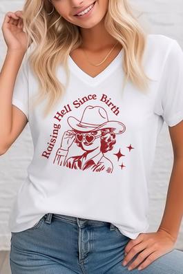  Cowgirl,   Unisex  V Neck T-Shirt