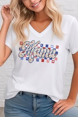 American Mama,  Unisex Short Sleeve V Neck T-Shirt
