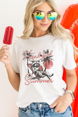 Feral Girl Summer , UNISEX Round Neck T-Shirt