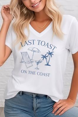 Last Toast On the Coast ,  Unisex  V Neck T-Shirt