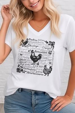 Chicken , Unisex  V Neck T-Shirt