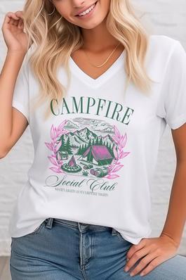 Campfire Social Club,  Unisex  V Neck T-Shirt
