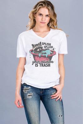 Your Opinion Is Trash , Unisex  V Neck Tee