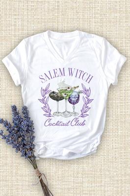 Salem Witch Cocktail Club , Unisex V Neck T-Shirt