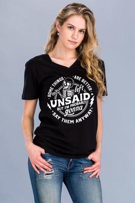 Unsaid,  Unisex  V Neck T-Shirt