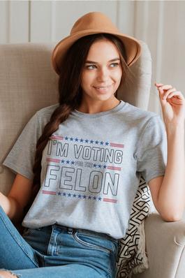  I'm Voting Felon, UNISEX Round Neck T-Shirt