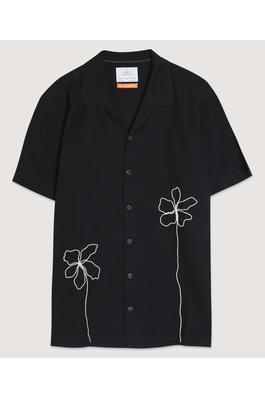 Embroidered Flower Camp Shirt