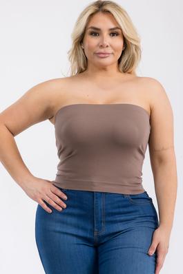 PLUS SIZE SEAMLESS FITTED TUBE TOP
