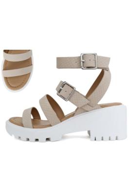 WOMENS BUCKLED STRAP PLATFORM CHUNKY SANDALS CYCLE