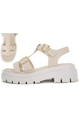 WOMENS BUCKLED STRAP LUGGED PLATFORM SANDALS DILIA