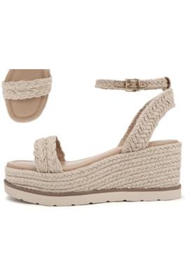 WOMENS SQUARE TOE ESPADRILLE WEDGE SANDALS SWING