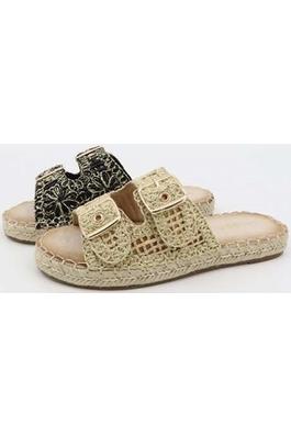 WOMENS BUCKLED STRAP CROCHAT SLIPPERS SUPREME-02